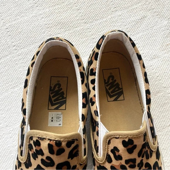 Vans Leopard Print Slip On Black Tan Casual Classic Slip On Shoes Size 9 - Picture 3 of 16